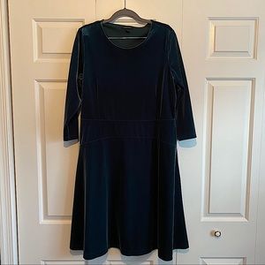 Lands End Midi Velour Dress L